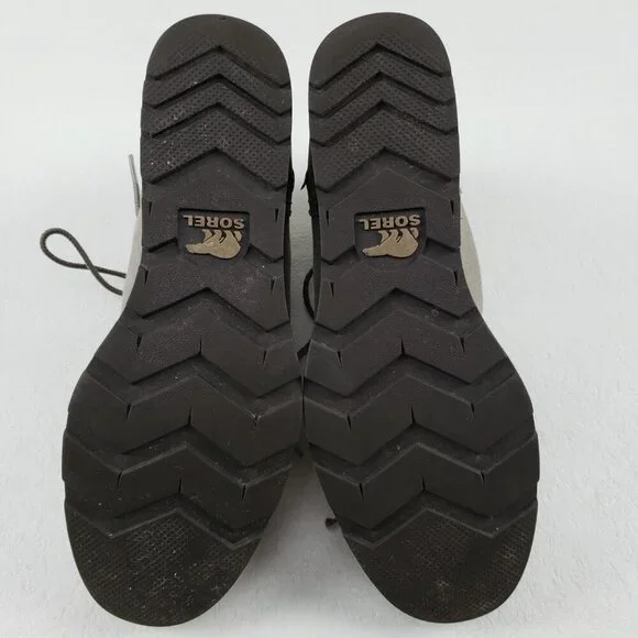 Sorel Major Carly Lace Up Boot Womens 8.5 Beige Canvas Ankle Military Combat - Picture 8 of 10